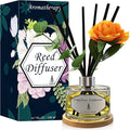 Reed Diffuser Set, 5 fl oz Grapefruit Teakwood Scented Oil Diffuser, Home Fragrance with Cotton Reed Sticks for Bedroom, Office, Bathroom Shelf Decor & Gifts