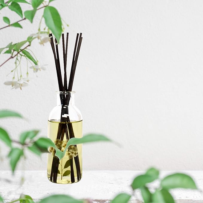 Reed Diffuser Set, Spring Blooms - Bathroom Shelf Décor | Real Flowers in the Bottle Bulgarian Rose, Egyptian Jasmine, Blue Orchid, Lily of the Valley, Amber