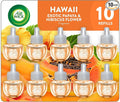 Air Wick Plug-In Scented Oil Refills, 10 Count, Hawaii Exotic Papaya and Hibiscus Flower, Air Freshener, Essential Oils, Eco Friendly