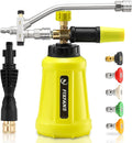 FIXFANS Foam Cannon, Compatible with Portland Husky and Ryobi Power Washer | Dual Connector Accessory, Replacement Gun Adapter, Double Tip Attachment Soap Cannon, 1/4" Quick Connect, 5 Nozzles, 1L