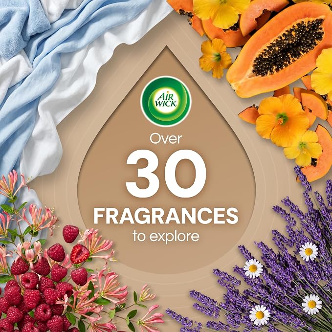 Air Wick Plug-In Scented Oil Refills, 10 Count, Hawaii Exotic Papaya and Hibiscus Flower, Air Freshener, Essential Oils, Eco Friendly
