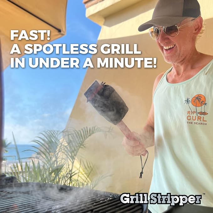Grill Stripper Bristle Free BBQ Grill Brush for Outdoor Grill Cleaner Tool | Grill Scrubber with Flame-Resistant Steam Sponge & Grill Scraper, Safe Wireless Grill Cleaning Brush - Must-Have Grill Tool