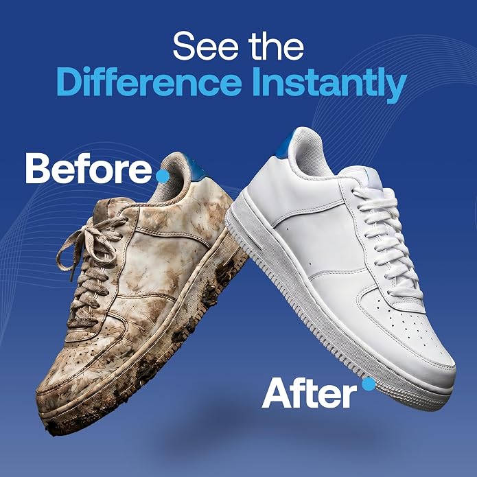Shoe Cleaner Kit | Sneaker Cleaner (4 oz) with & Bristle Brush, Up to 100+ Washes, for All Washable Shoe Types