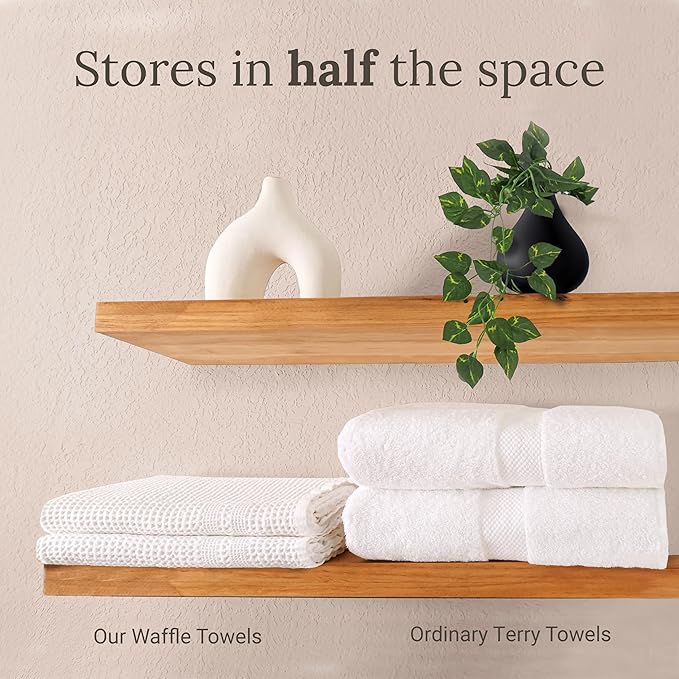 GILDEN TREE Waffle Bath Sheet Large Bath Towels Quick Dry Thin Body Towels, 40x80 Oversized Bath Towels for Adults, Classic Style (Stone)