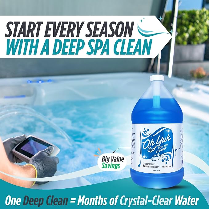 Oh Yuk Healthy Hot Tub Cleaner, The Most Effective Hot Tub Cleaner for Indoor and Outdoor Hot Tubs and Spas - 1 Gallon