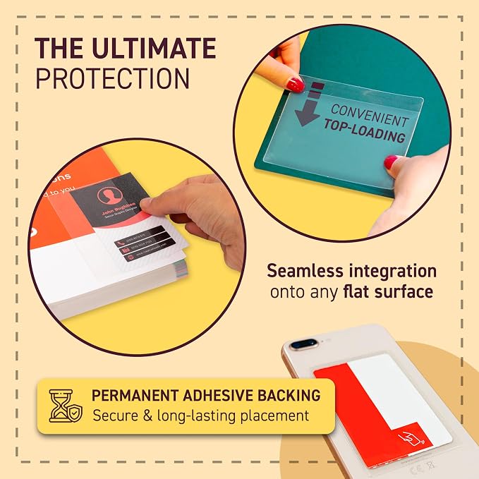 Tarifold Self-Adhesive Photo Pockets, 3 Inches x 5 Inches, Clear, 100 Pack | 100 clear polypropylene pockets, 3 inches x 5 inches, self-adhesive backing, protects photos and cards, top-loading