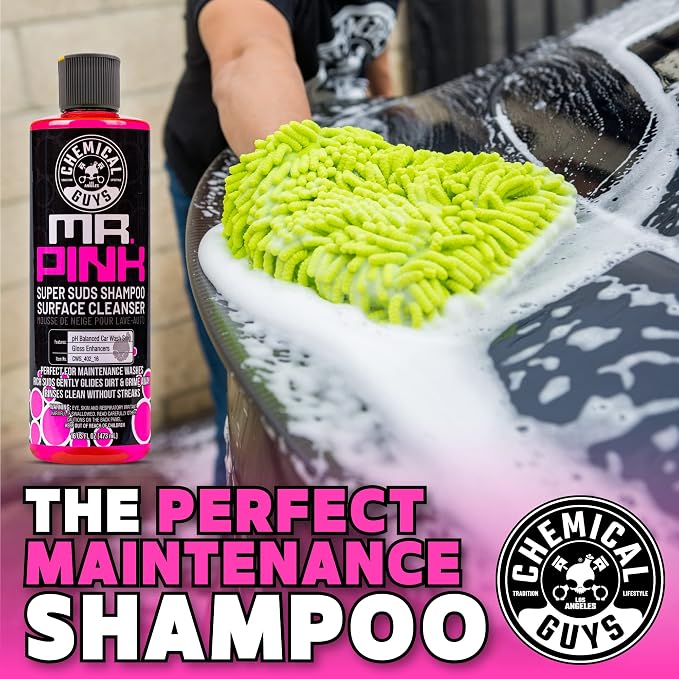 Chemical Guys, Mr. Pink Car Wash Soap, Foam Cannon & Bucket Wash, 64 oz | Lifts road grime with a slick, high-gloss formula that rinses clean, gentle on wax, sealant and ceramic coatings