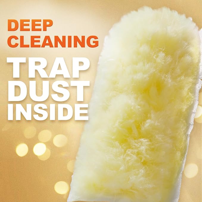 JOYMOOP Scented Telescopic Duster kit, 3FT Extendable Handle (Yellow) + 48 Yellow Refills for Swiffer Feather Duster,Easy Cleaning for Ceilings, Ceiling Fans, Blinds, Vents & Shelves