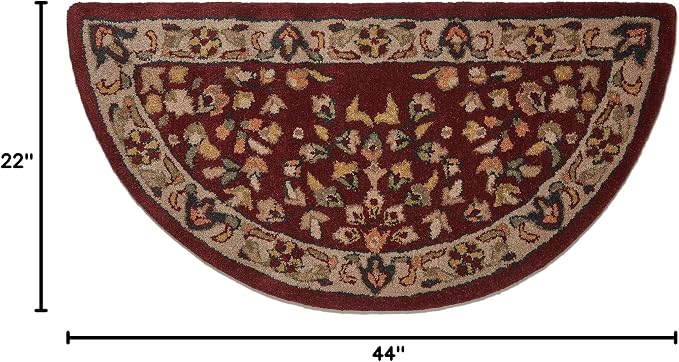 UniFlame - Hand-Tufted Hearth Rug, Red/Beige Finish - Size: 44" L x 22" W | Protects Floor from Heat, Embers, and Sparks