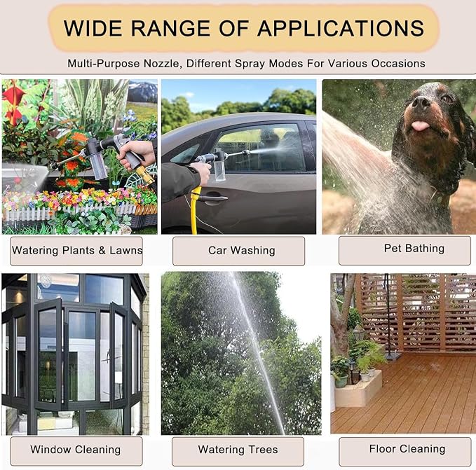 Pressure Washer 15x More Powerful Than Hoses,Washer Gun Upgraded Handheld High Pressure Washer with 360 Rotating for Three Spray Modes with Foam Pot, Effortless Dirt & Stain Removal