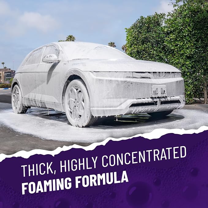 Chemical Guys Extreme Bodywash & Wax Car Wash Soap, 64 oz | Thick clinging foam in cannons, guns or buckets, carnauba adds gloss, gentle on wax and sealant, grape scent
