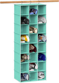 Simple Houseware 24 Section Shelves Hanging Shoes Organizer, Turquoise | 3 Metal Hooks, 8 Tier, Holds Up to 24 lbs