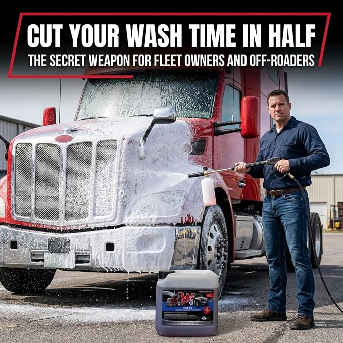 Wash Chems Pro50 Foam Cannon Car Wash - Touchless Detergent Soap - 1.06 Gal | Commercial Grade Auto Foam Cleaner, Car Wash Equipment Pressure Washer Soap, Concentrate Foam Cannon for Trucks & Tractors