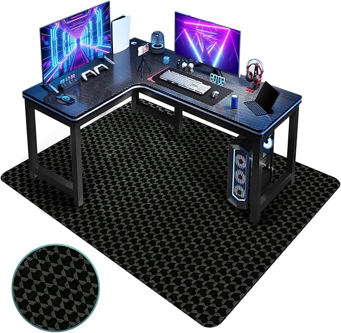 Vicwe Office Chair Mat for Hardwood Floor, 63" x 51" Large Office Chair Mat, Gaming Chair Mat for Hardwood, Easy Glide for Chairs, Multi-Purpose Floor Protector Desk Chair Mat for Home Office