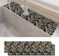 2PCS 24" X 5.5" Kitchen Sink Splash Guard Faucet Mat Floral Flower Super Absorbent Fast Drying Faucet Guard & Draining Mat Sink Splash Guard Behind Faucet for Kitchen, Bathroom