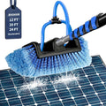 Soft Bristles Solar Panel Cleaning Brush, 12 FT Solar Panel Cleaner Kit, Including Water Fed Brush | Extendable Long Handle | Soap Dispenser for Car, RV, Boat, Windows, Deck Washing