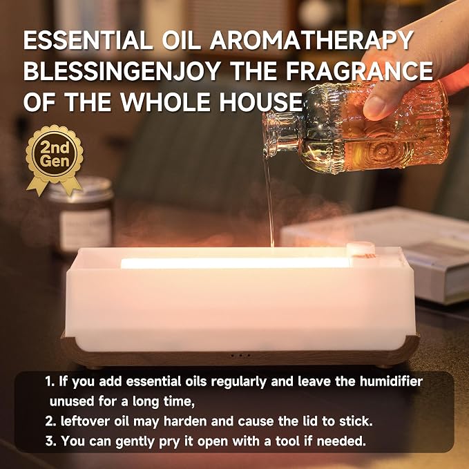 TMEHM Sound Reactive Flame Essential Oil Diffuser Humidifier, Aromatherapy | Ultrasonic Mist with 7 Colors and Timer for Home, Bedroom, Office, and Yoga
