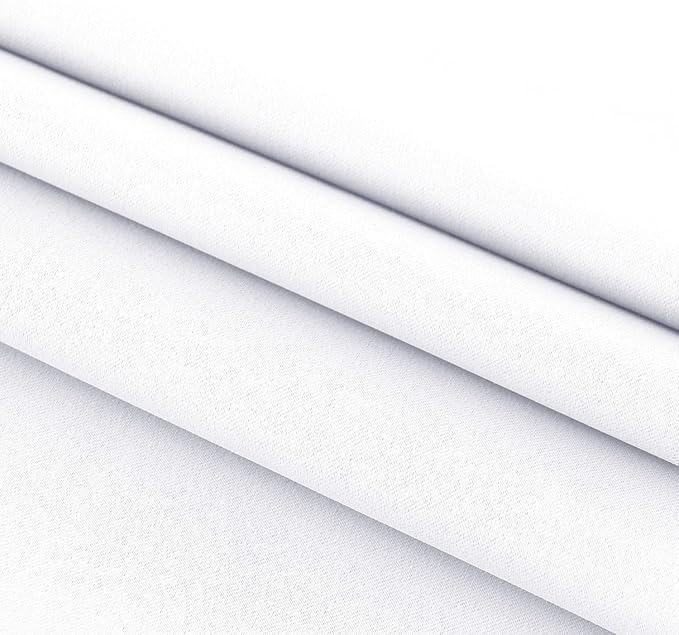DWCN French Door Curtains – Rod Pocket Thermal Curtain for Window/Patio Doors/Doorways/Classroom/Kitchen for Privacy, 12W by 72L Inches, 1 Panel with Tieback, Pure White