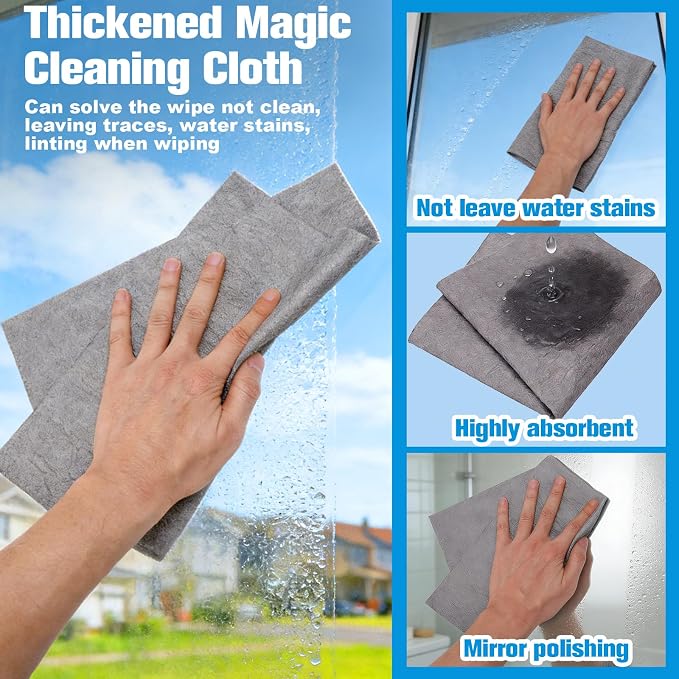 Window Cleaning Kit Tool with Storage Bucket & Extension Pole | Window Washing Kit with Extension Pole,Professional Windows Washer Cleaner Squeegee Kits,Indoor&Outdoor High Windows