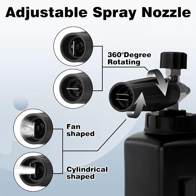 PWACCS Pressure Washer Foam Cannon Gun, Short Power Washer Wand, 1.5 Liter | Car Wash Kit Foam Cannon, 1/4" Quick Connector, Pressure Wash Handle, M22 Male Inlet, 4000 PSI