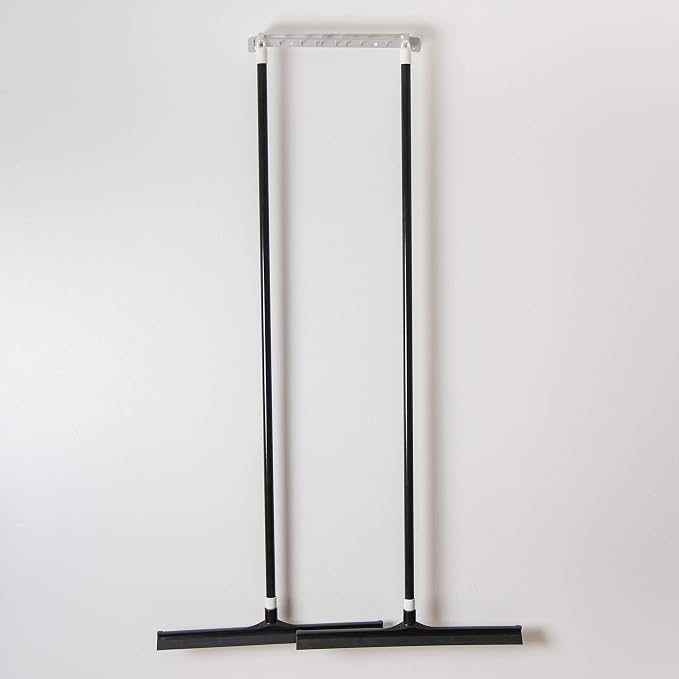 SPARTA 3656703 Plastic Floor Squeegee, Shower Squeegee, Heavy Duty Squeegee With Rubber Blade For Windows, Glass, Shower Doors, Floors, Windshields, 20 Inches, Black