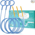 EastLink 50 Inch Extra-Long Drain Snake 3 Pack, Reusable Sink Snake with Easy-Rinse Barbed Tip, Anti-Break Flexible Steel Drain Clog Remover with Nylon Layer, Ideal for Bathroom, Shower and Bathtub
