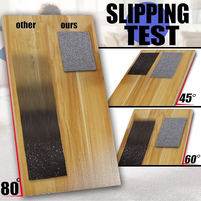 Non Slip Rug Pad Grippers - 2.5x13, 1/4" Thick, Felt + Rubber Double Layers Area Carpet Mat Tap, Provides Protection and Cushioning for Hardwood or Tile Floors
