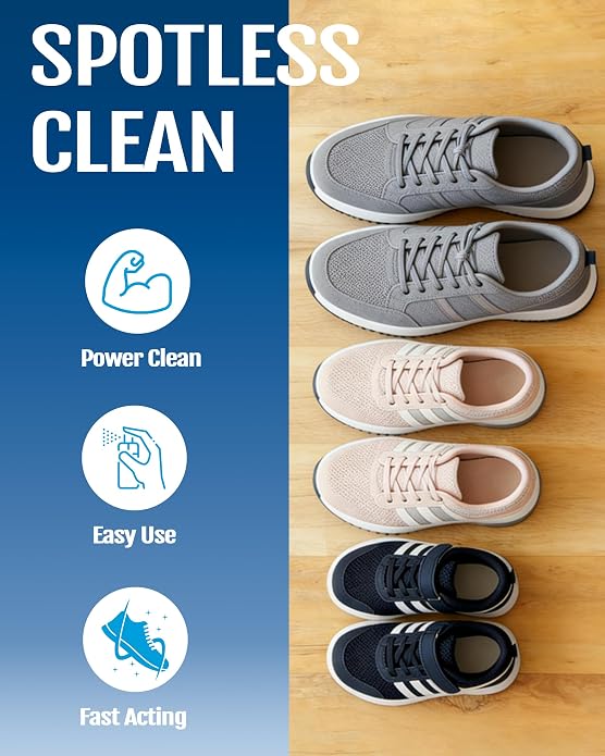 Jevvu Shoe Cleaner, Sneaker Cleaner Foam for Removing Stains and Dirt, Shoe Cleaning Kit for White Shoes