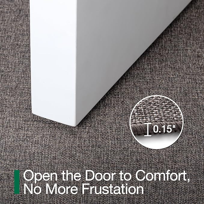 LUMI Ultra Thin Door Mat for Entryway, 32"x48" Low Profile Non Slip Rubber Backing Indoor Doormat, Easy Clean Welcome Entrance Mat for Inside House, Patio, Brown