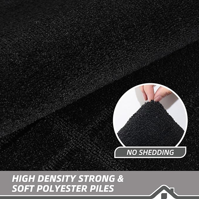 BEQHAUSE Door Mat 20" x 32", Non-Slip Door Mats Indoor Entryway Rugs Washable Low-Profile Absorbent and Stain Resist Floor Mats, Dog Door Mat for Front Back Door, Muddy Wet Shoes & Paws, Black