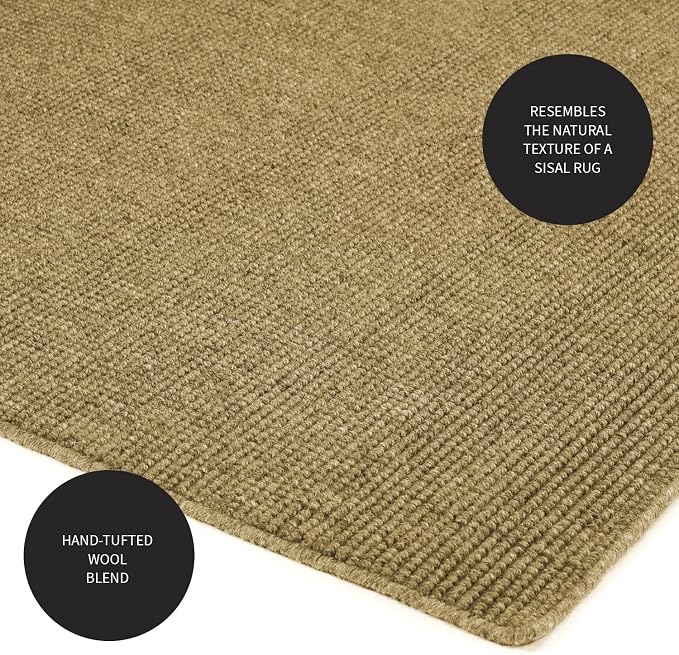 Plow & Hearth Dalton 2x3'6" Fireproof Hearth Rug | Ecru Herringbone | Wool Blend Fireplace Mat | Hearth Rugs for Fireplaces Fire Resistant | Protect Hardwood Floor and Carpet from Sparks and Embers