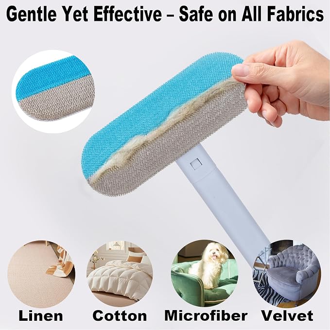 Pet Hair Remover for Furniture-17.3" Reusable Lint Brush for Dog & Cat Hair | Multifunctional fur removal tool, gentle on couches, carpets, car seats, clothes & bedding