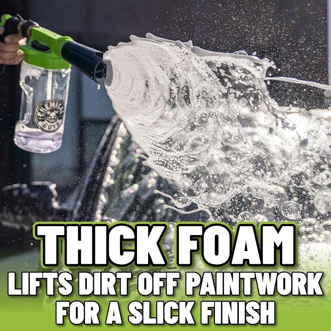 Chemical Guys, Foam Blaster 6 Foam Gun & Chenille Wash Mitt Kit, 2-Piece | Foam gun connects to any garden hose for thick suds, paired with a scratch-free chenille mitt for safe washing
