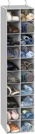 Simple Houseware 20 Section Shelves Hanging Shoes Organizer, Gray | Dual Metal Hooks, 10 Tier, Holds Up to 20 lbs, for Narrow Space
