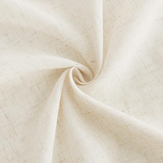 NICETOWN Blackout French Door Curtains for Privacy, Farmhouse Linen Room Darkening Door Shade for Living Room, Rod Pocket Kitchen Curtains (Natual, 36" W x 72" L, 1 Panel)