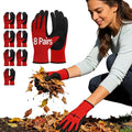 8 Pairs Red gloves for men gardening gloves,garden gloves for women,Breathable latex dipped,Suitable for weeding and warehouse handling