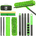 4-in-1 Window Cleaning Kit with Storage Bag, 79'' Window Squeegee Cleaner Tool with Extension Pole, Professional Window Washing Equipment for Home, Outdoor Windows, Glass, Shower, Commercial