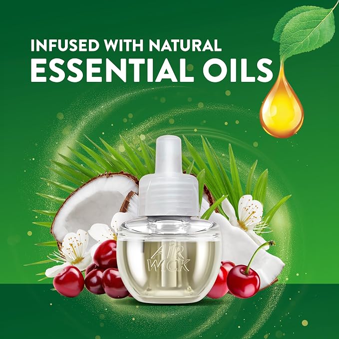 Air Wick Plug in Scented Oil Refill, 2ct, Paradise Retreat, Air Freshener, Essential Oils