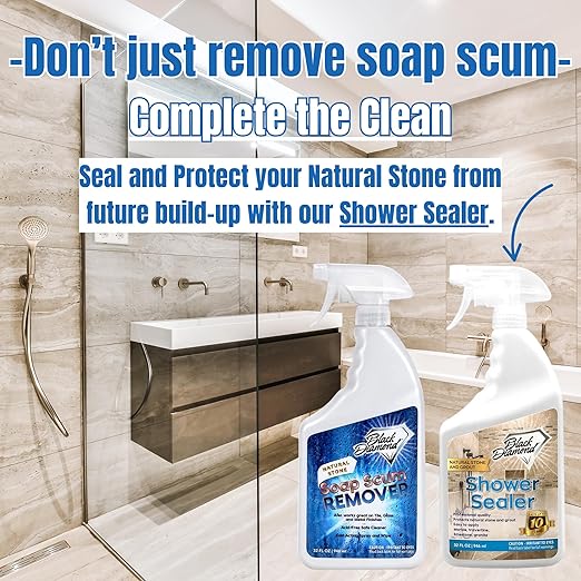 Natural Stone and Grout Penetrating Shower Sealer. Marble, Granite Travertine, Limestone. Protects Making Them Easy to Clean. Works Also on Grout in Tile, Ceramic, and Porcelain. 1-Quart