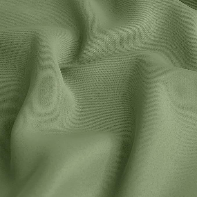 BGment Short Blackout Curtains 40 Inches Length - Rod Pocket Thermal Insulated Room Darkening Window Drapes for Kitchen Bedroom Bathroom, Olive Green, 2 Panels, 42 x 40 Inch