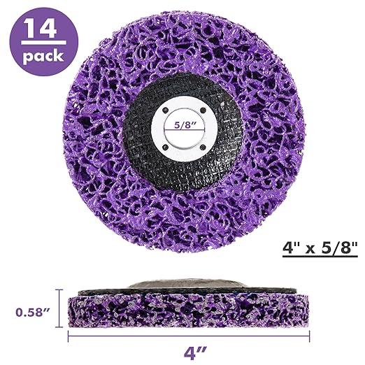 14 Pack Paint Eater Strip Disc Angle Grinder Rust Removal Disc Paint Stripper for Metal Paint Stripper Tool Rust Remover Angle Grinder Attachments Abrasive Wheels & Discs (4" x 5/8")