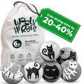 No More Dryer Sheets! Reusable Wool Dryer Balls XL 6-Pack - Reduces Static, Cuts Dry Time, & Softens Naturally