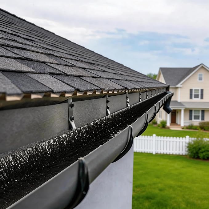 Gutter Brushes to Prevent Clogs - 5 Pack Leaf Guard for Standard 5 Inch Gutters. Easy Toolless Snap-in Installation, 15 Inch Length, 6.5 Ft Total. Stops Leaves & Pine Needles