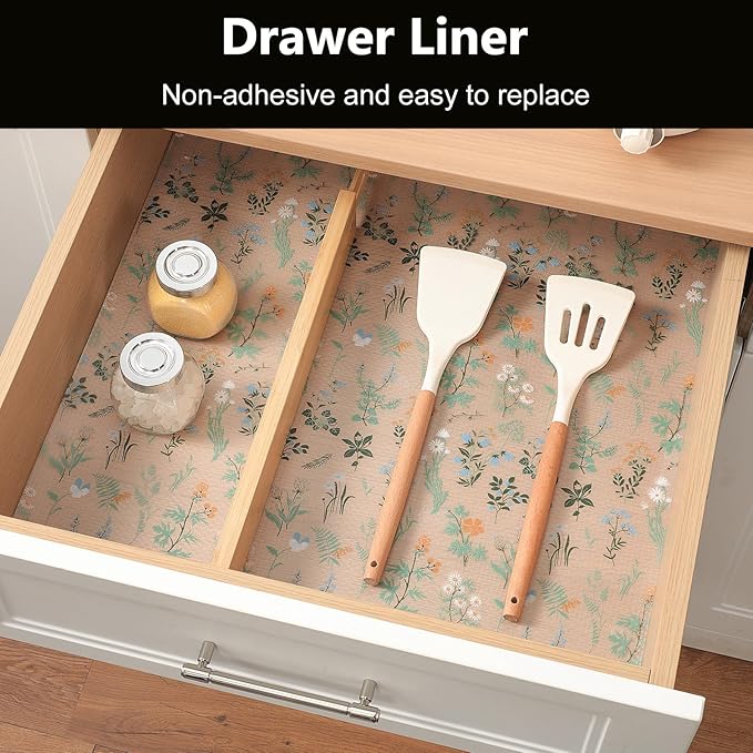 INNOLITES Shelf Liners for Kitchen Cabinets – Drawer Liner Waterproof & Oil-Proof, Non-Adhesive EVA Mat – Durable & Washable – for Shelves, Cupboard, Dresser 11.8" x 236"