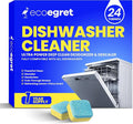 Dishwasher Cleaner Tablets (24 Count) - with Fresh Lemon Scent Dishwasher Cleaner and Deodorizer, Deep Cleans & Descales, Fits All Dishwashers, Septic Safe, 12 Month Supply