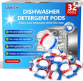 32 Count Dishwasher Pods, No Pre-Rinse Dishwasher Detergent Soap On Stain and Grease, Leaving a Virtually Spotless Shine,Dishwasher Detergent for Deep Cleaning