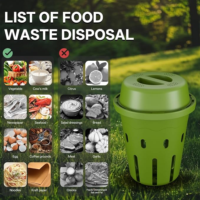 Inground Worm Composter, Mini Underground Worm Farm for Garden Beds, Outdoor Worm Compost Bin for Food Waste, Vermicomposting Bin for Beginners, Elderly, Children (7x7x7.4Inch), Green, 4-Pack