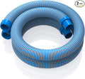 Poolvio Pool Vacuum Hose 2-Pack, Spare & Replacement, 40" Flexible Spiral-Wound Hose with 1.5" Male & Female Cuff Ends, Compatible with Most Inground Pool Automatic Cleaners, Blue
