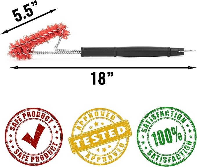 Nylon Grill Brush for Porcelain Grates | Non-Metal | Won't Scratch Coated Outdoor Grills | Works on Cold Grates