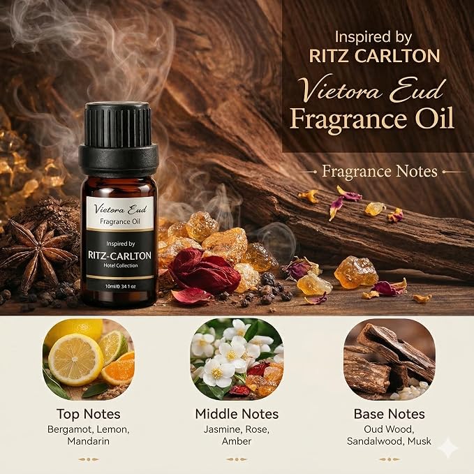 No. 1898 Fragrance Oil Set, 3 x 0.34 Fl Oz | 3 Packs Hotel-inspired Fragrance Oil Set for Diffusers, Humidifiers, Aromatherapy, Candle and Soap Making